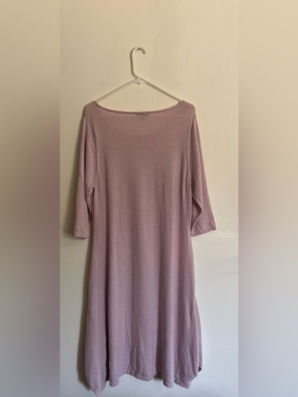 Eileen Fisher Wisteria Lightweight Merino Wool Scoopneck Tunic Dress - Picture 8 of 10
